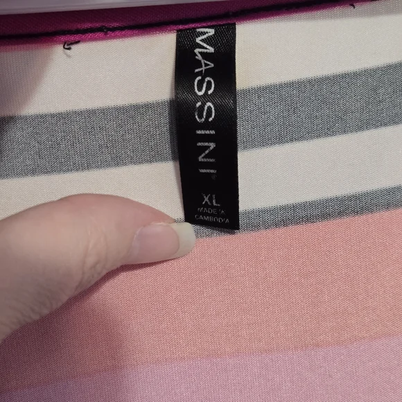 Massini Striped Pink and Black Women's Top - Picture 2 of 7